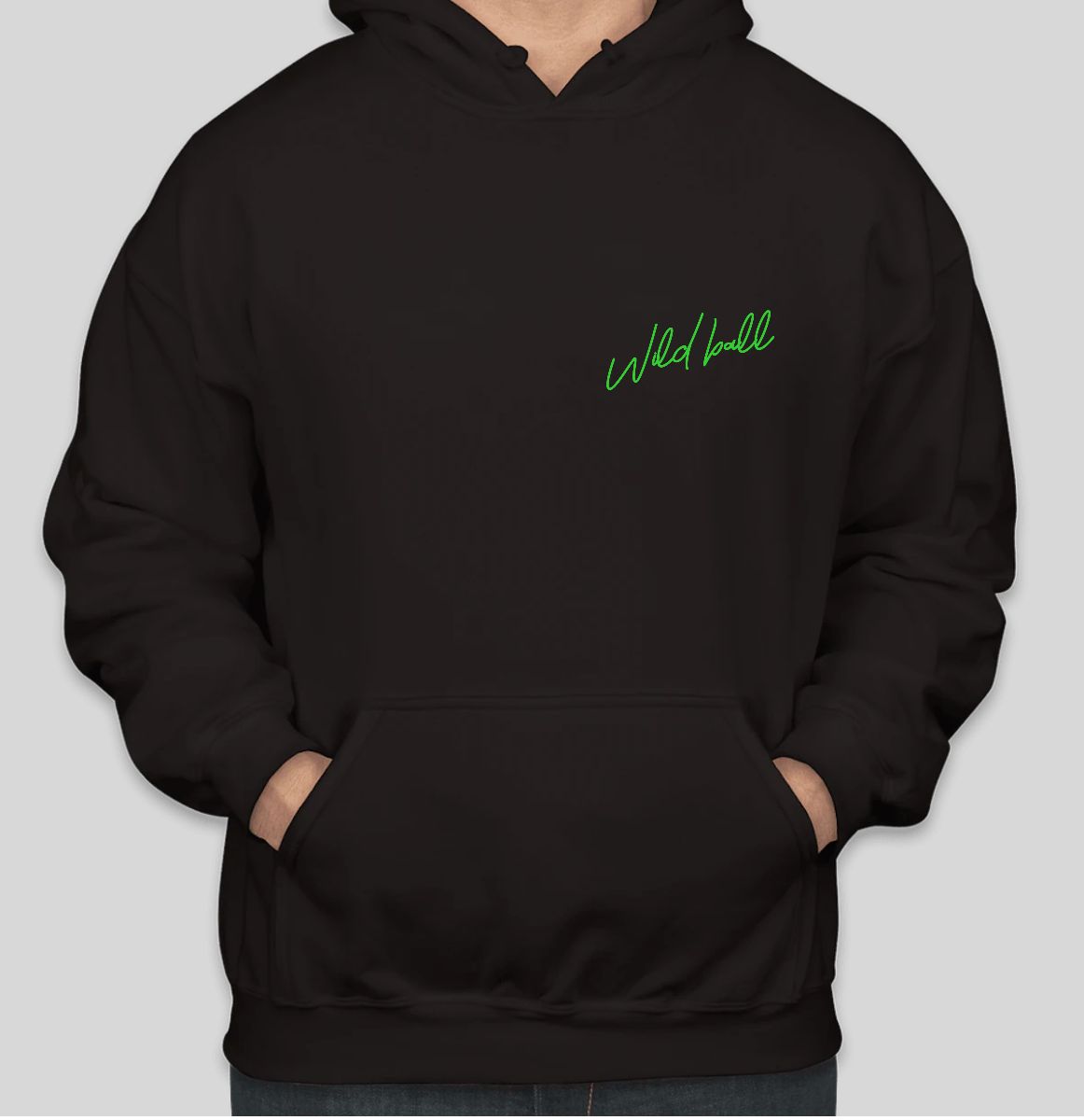WildBall Men's Hoodie — Black - Image 2